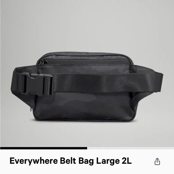 NWT Lululemon Everywhere Belt Bag 2L Camo Print Black and Charcoal Grey - Picture 2 of 8